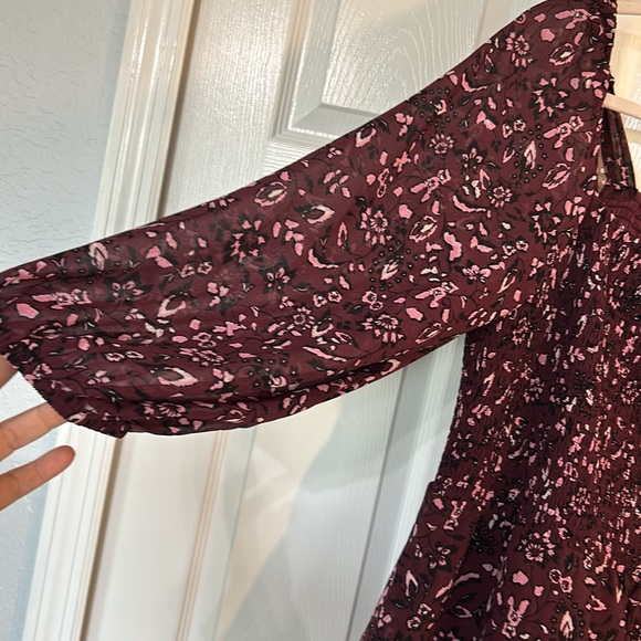 BEACH LUNCH LOUNGE Khaleesi Dress Womens Plus Size XXL Maroon Midi Boho Burgundy - Picture 8 of 17